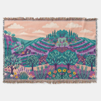 Manta de Terraço de Vinha – Arte Roxa Turquesa