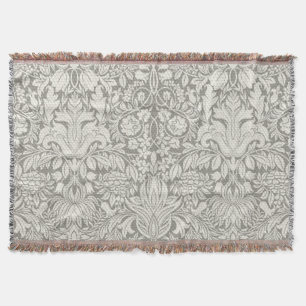 Manta Decoração Home floral do damasco branco elegante