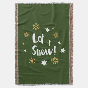 Manta "Deixe-o nevar!" Natal da caligrafia