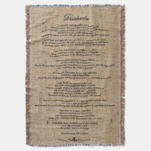 Manta Desiderata "Coisas Desejadas" em Faux Linen Burlap