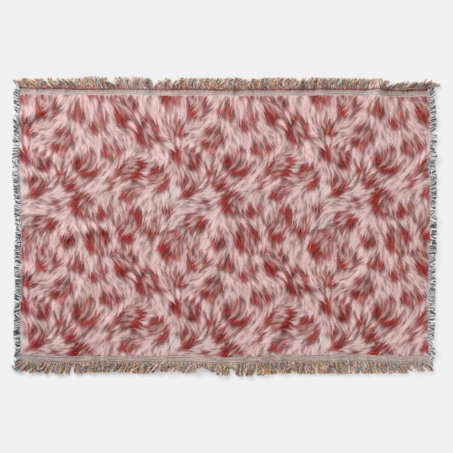 Manta Design Abstrato Belo Vermelho e Rosa (Frente)