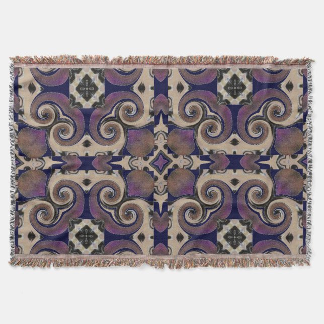 Manta Design de espiral fino/cobertor azul-roxo (Frente)
