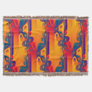 Manta Design gráfico sem costura - vermelho amarelo I