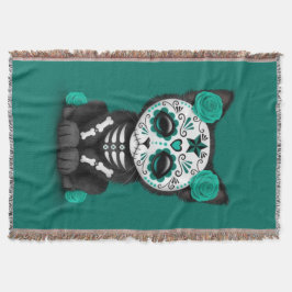 Manta Dia do vermelho azul da cerceta do gato inoperante