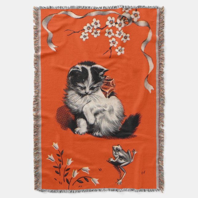 Manta doce gatinho e impressão sapo (Frente Vertical)