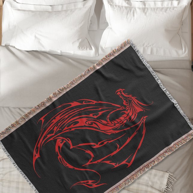Manta Dragão Tribal Vermelho Negro (Criador carregado)