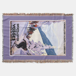 Manta Espectadores que olham o poster do esquiador