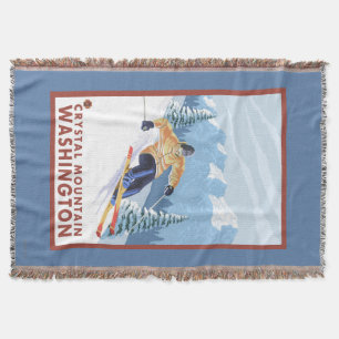 Manta Esquiador da neve de Downhhill - montanha de