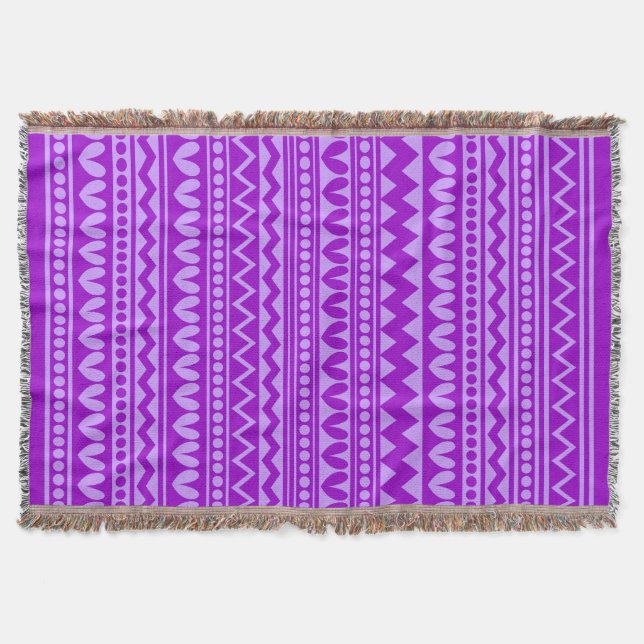 Manta Estilo Tribal - Sombras de Roxo (Frente)