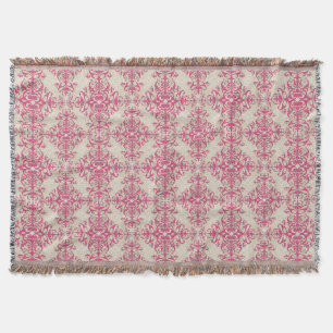 Manta Estilo Vitoriano Chic Floral Padrão de Damasco Ros