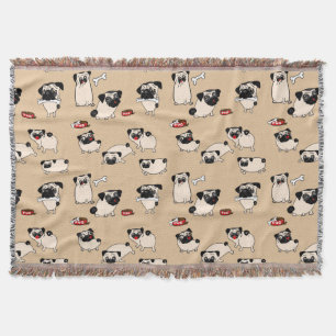 Manta Fawn Pug doodles Decor da sala