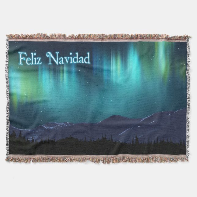 Manta Feliz Navidad - Aurora Borealis (Frente)