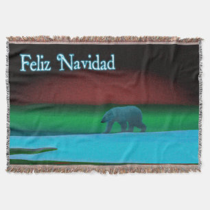 Manta Feliz Navidad - Urso Polar das Luzes