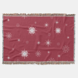 Manta Flocos de neve na cobertura vermelha do lance