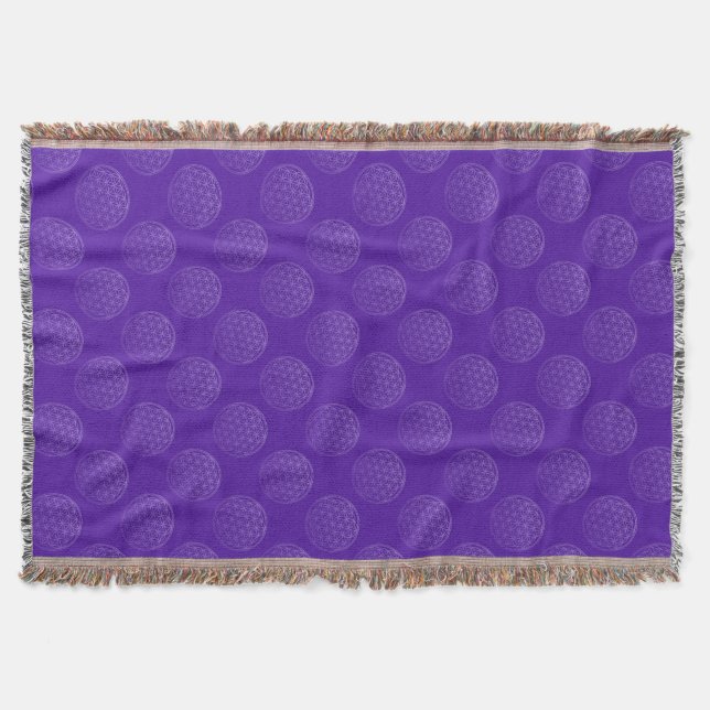 Manta Flor da Vida / Blume des Lebens - violeta padrão (Frente)