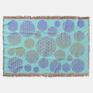 Manta Flor da Vida / Blume des Lebens - violeta padrão