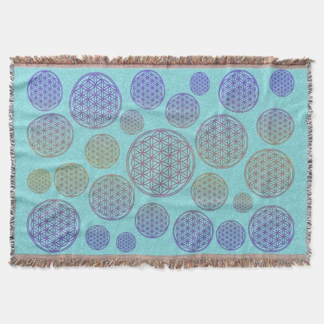 Manta Flor da Vida / Blume des Lebens - violeta padrão (Frente)