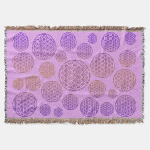 Manta Flor da Vida / Blume des Lebens - violeta padrão
