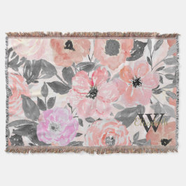 Manta Flor de aquarela simples elegante