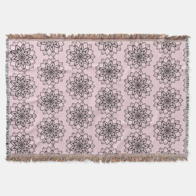 Manta Flor de Linha de Flor de Mandala (Frente)