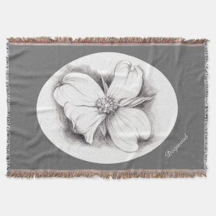 Manta Flor Dogwood no carvão