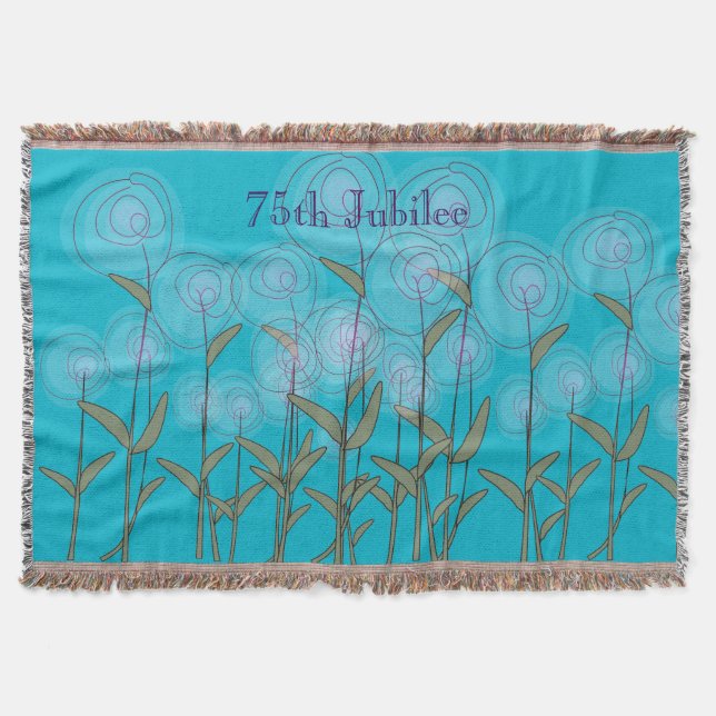 Manta Floral geral tecido do jubileu de diamante das (Frente)