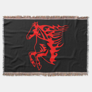 Manta Fogo Chato Vermelho Bronco Mustang Cavalo Selvagem