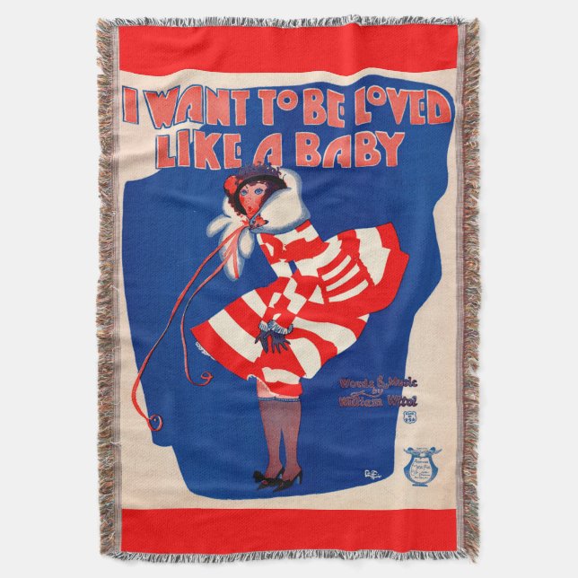 Manta Folha de 1920 Eu quero ser amado como um bebê (Frente Vertical)