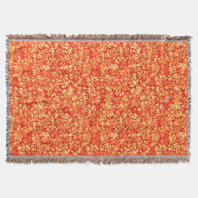 Manta Folhas de outono, laranja e ouro (Frente)