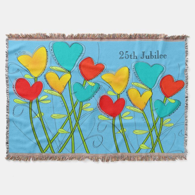 Manta Freiras 25 Silver Jubilee Woven Floral Blue (Frente)