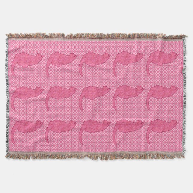 Manta Gato Japonês - Fúchsia Pink Batik (Frente)