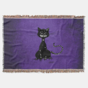 Manta Gato Mau preto roxo