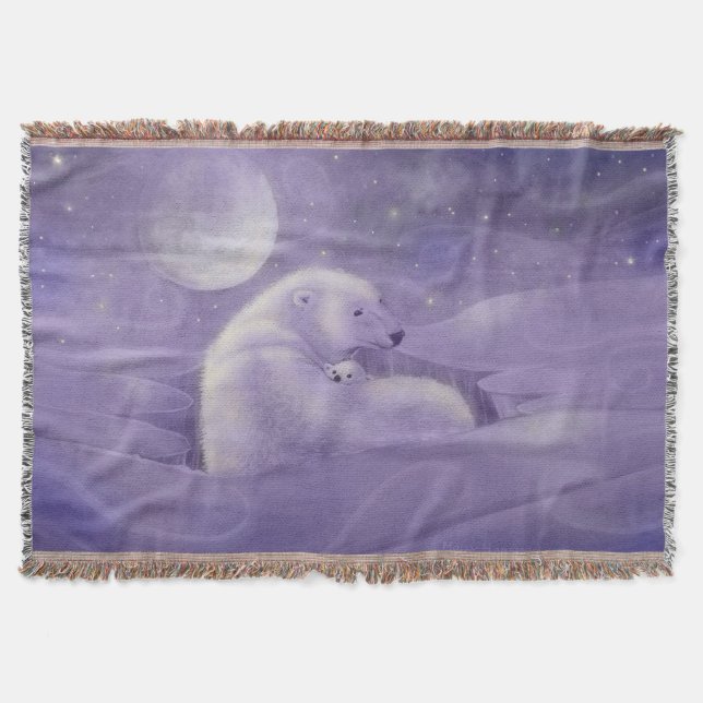 Manta Gnetle Winter Polar Bear and Cub Willife Fantasy (Frente)