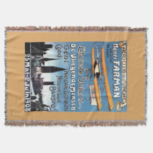 Manta Henry Farman voa o poster do Promo do homem de vôo