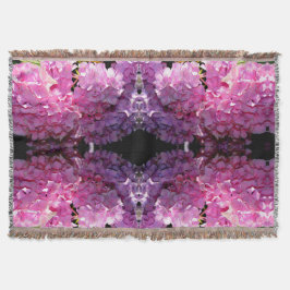 Manta Hídrangas elegantes florais cor-de-rosa romântico