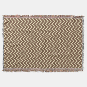 Manta Ikat Chevrons - Castanho-chocolate e bronzeado