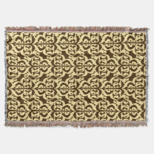 Manta Ikat Moorish Damask - chocolate marrom e bronzeado