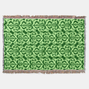 Manta Ikat Moorish Damask - pinheiro e horta verdes