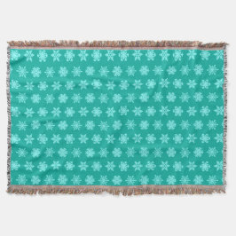 Manta Ikat Snowflakes - Turquesa e aqua
