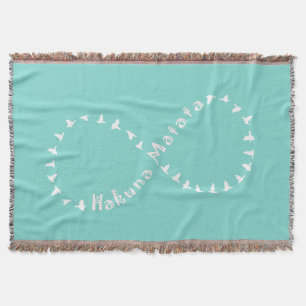 Manta Infinidade Hakuna Matata - azul e branco da