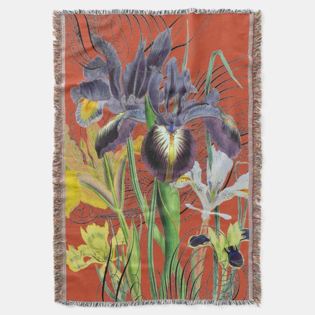Manta Iris Floral Fantasy Red 2.0 (Frente Vertical)