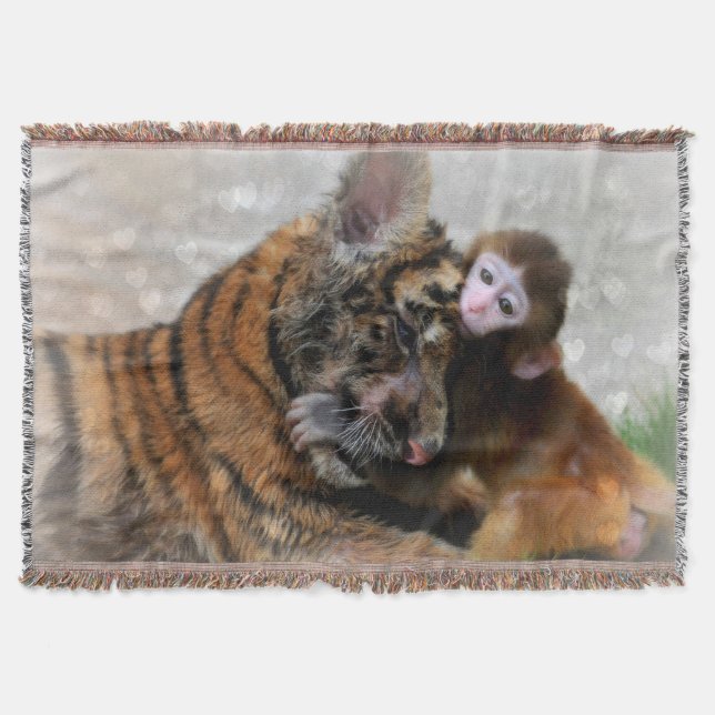 Manta Jogar cobertor/macaco e tigre (Frente)