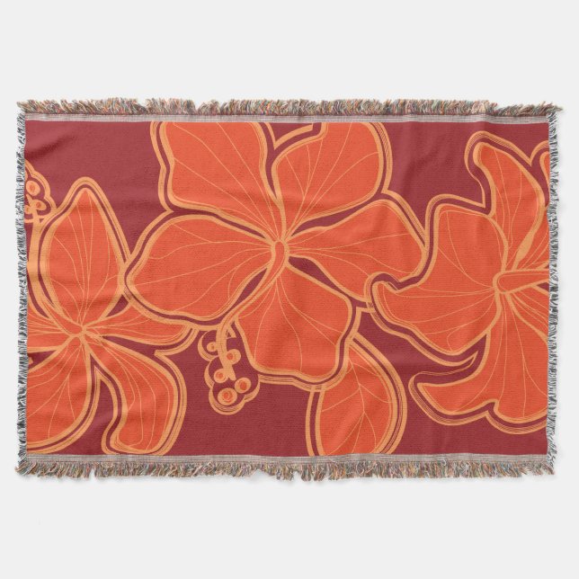 Manta Kailua Hibiscus Hawaiian Floral Blanket (Frente)