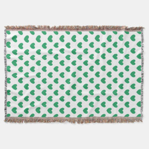 Manta Kelly Green Polka Hearts em branco