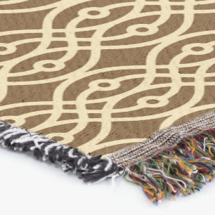 Manta Kimono impressão, chocolate castanho e bronzeado