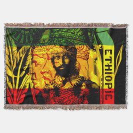 Manta Leão de Rasta Haile Selassie do verde Dourado