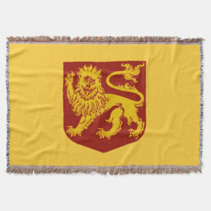 Manta Leão dourado na heráldica vermelha do protetor