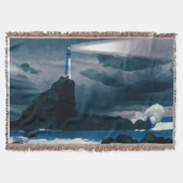 Manta Lighthouse blue blanket