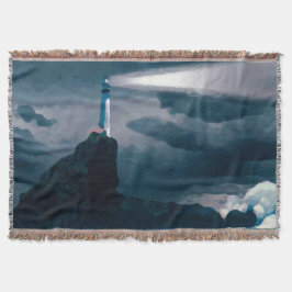 Manta Lighthouse blue blanket
