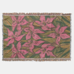 Manta Lírios cor-de-rosa, pintura pastel, flores, arte f